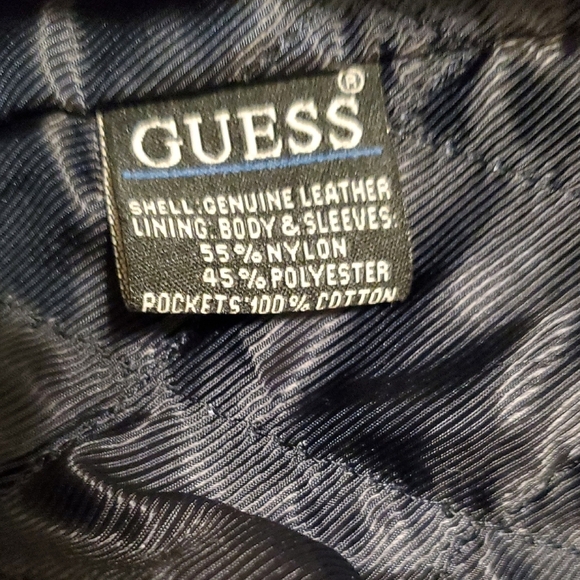 Guess Black Genuine Leather Outerwear - Picture 3 of 13
